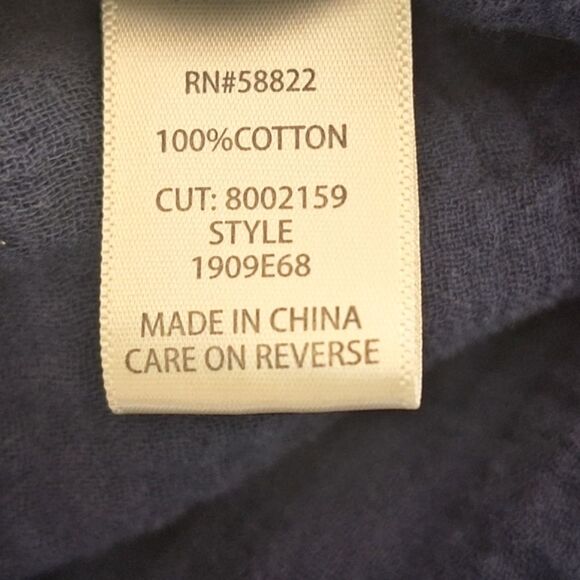 Max Studio Embroidered Sleeveless Dress Pockets Tiered Cotton Gauze XS Navy Blue - Picture 7 of 16